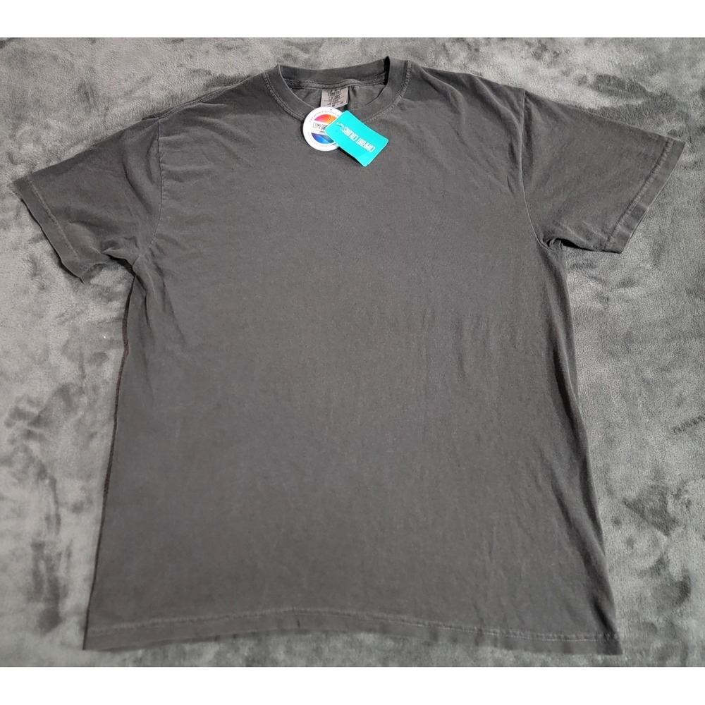 Comfort Colors Blank T Shirt Men Large Pepper Gray Heavyweight Ring Spun NWT
